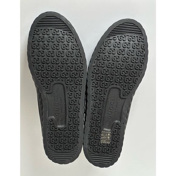 NIB Gucci Fabric Black High-top Sneakers 12.5 US (Gucci 11.5) 703033 Spain
